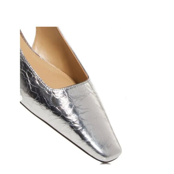 Michael Kors Darrington Slingback Flats Silver Size 6 NIB - Picture 4 of 4